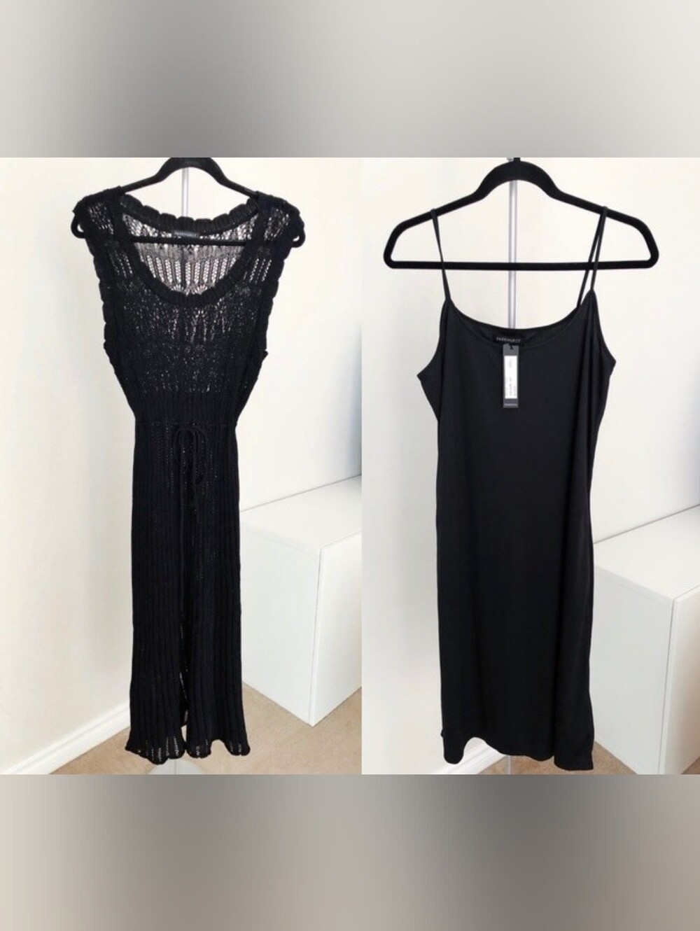 BNWT - Parkhurst - (Size L) Women's Black Crotchet Knit Sleeveless Dress